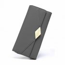 Women Wallet Soft Leather Designer Trifold Multi Card Organizer Lady Clutch gray