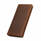Kattee Men's Vintage Look Genuine Leather Long Bifold Wallet (Large, Brown) New