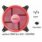 upHere Red Computer Case Fan 120mm LED Silent Fan for Computer Cases, CPU Cooler