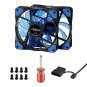 2 Pack Blue 120mm Case Fan Cooling PC and Light Up Computer Case with Cool Look,