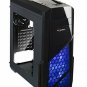 ATX Case, Mid Tower Case with Blue LED Fan/Gaming Case for PC with Side