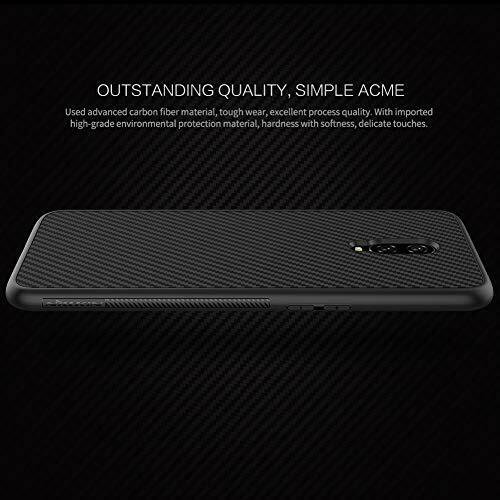 Oneplus 6T Case, Nillkin Carbon Fiber Premium Bumper Slim Case Back