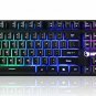 NPET K10 Wired Backlit Floating Gaming Keyboard, Mechanical Feeling Rainbow Illu