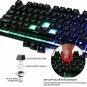 NPET K10 Wired Backlit Floating Gaming Keyboard, Mechanical Feeling Rainbow Illu
