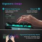 NPET K10 Wired Backlit Floating Gaming Keyboard, Mechanical Feeling Rainbow Illu