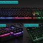 NPET K10 Wired Backlit Floating Gaming Keyboard, Mechanical Feeling Rainbow Illu
