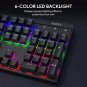 AUKEY Mechanical Keyboard LED Backlit Gaming Keyboard with Blue Switches, 104 Ke