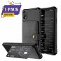 iPhone XR Case with Card Holder, Emopeak Protective Carbon Fiber Credit Card Cas