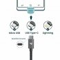RAMPOW USBC Quick Charging Cable, Certified (6.5ft, USB 3.0, Space Gray) Double