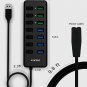 USB Data Hub, BYEASY USB 3.0 Hub with 3 Charging Ports, 7 USB 3.0 Ports, 36w Pow