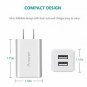 USB Wall Charger, Amoner UL Certified Dual USB 2Pack 2.1A Wall Charger with Fol