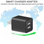 ANTAOLE Dual Port Plug Wall Charger Travel Power Adapter(ETL Listed) 2Pack 6ft N