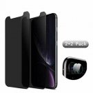 [4 Pack] iPhone XR AntiSpy Screen Protector Glass and Camera Lens Protector,Ful