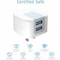 USB Charger, Dodoli 2Pack 2.4A Dual Port 12W Wall Charger Adapter Plug Compatib