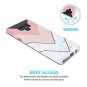JIAXIUFEN Galaxy Note 9 Case Shiny Geometric Pink White Marble Design Clear Bump