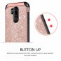 LG G7 Case Dual Layer Hybrid Kickstand Anti-Scratch Shockproof Glitter Rose Gold