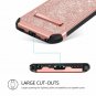 LG G7 Case Dual Layer Hybrid Kickstand Anti-Scratch Shockproof Glitter Rose Gold