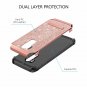 LG G7 Case Dual Layer Hybrid Kickstand Anti-Scratch Shockproof Glitter Rose Gold