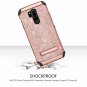 LG G7 Case Dual Layer Hybrid Kickstand Anti-Scratch Shockproof Glitter Rose Gold