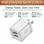 USB Wall Charger, BEST4ONE 2Pack 2.1A/5V Dual Port USB Plug Power Adapter Charg