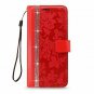 Cellularvilla LG V40 Case, LG V40 ThinQ Case, [Diamond Jewel] Embossed Flower De