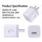 USB Wall Charger, CableLovers 1A/5V 3Pack Travel USB Plug Charging Block Brick,
