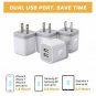 USINFLY USB Wall Charger, UL Certified 4Pack 2.1A/5V USB Plug Dual Port Charger