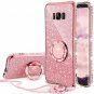 Samsung Galaxy S8 Plus Case Glitter Cute Girls with Kickstand Bling Diamond Pink