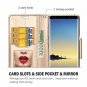 Samsung Galaxy Note 8 Wallet Case Flip Kickstand Card Slots Mirror Purple
