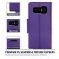 Samsung Galaxy Note 8 Wallet Case Flip Kickstand Card Slots Mirror Purple