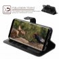 Samsung Galaxy S9 Case Wallet PU Leather Wrist Strap Card Slots Kickstand Black