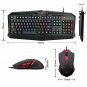 Gaming Mouse Keyboard Combo LED Backlit Silent With Wrist Rest Durable Black