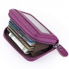 Leather Credit Card Wallet with Zipper, MaxGear Genuine Leather Credit Card Hold