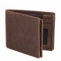 Polare Men's RFID Blocking Cowboy Genuine Natural Crazy Horse Leather Bifold Ne