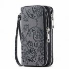 HAWEE Cellphone Wallet Dual Zipper Wristlet Purse with Credit Card Case/Coin Pou