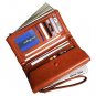 Rfid women's wallets ladies Leather Wristlet organizer with phone slot large ca