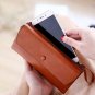 Rfid women's wallets ladies Leather Wristlet organizer with phone slot large ca