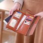 Rfid women's wallets ladies Leather Wristlet organizer with phone slot large ca