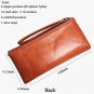 Rfid women's wallets ladies Leather Wristlet organizer with phone slot large ca