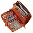 SimpacX Chelmon Womens RFID Blocking Wallet Genuine Leather Zip Around Clutch La