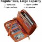 SimpacX Chelmon Womens RFID Blocking Wallet Genuine Leather Zip Around Clutch La