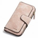 RFID Blocking Mattee Leather Wallet for Women Clutch Purse Bifold Long Designer