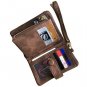 Women's Small Bifold Leather wallet Rfid blocking Ladies Wristlet with Card hol