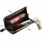 Edmen Zipper Key Wallet Leather Credit Card Case Coins Purse with ID Window for