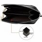 Edmen Zipper Key Wallet Leather Credit Card Case Coins Purse with ID Window for