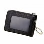 Edmen Zipper Key Wallet Leather Credit Card Case Coins Purse with ID Window for