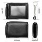 Edmen Zipper Key Wallet Leather Credit Card Case Coins Purse with ID Window for