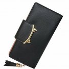HeySun Adorable Cat Ears Coin Purse for Ladies Long Wallet Money Clip Designer C