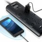 HOLSEM 12 Outlets Surge Protector Power Strip with 3 Smart USB Charging Ports (5