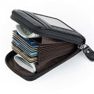 Leather Credit Card Wallet with Zipper, MaxGear RFID Credit Card Holder for Wome